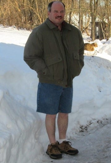 A picture of a man with a wardrobe dysfunction