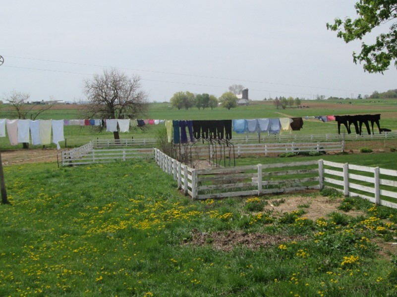 Wash day in Amish country. One error of conservatism is putting a focus on dress. 